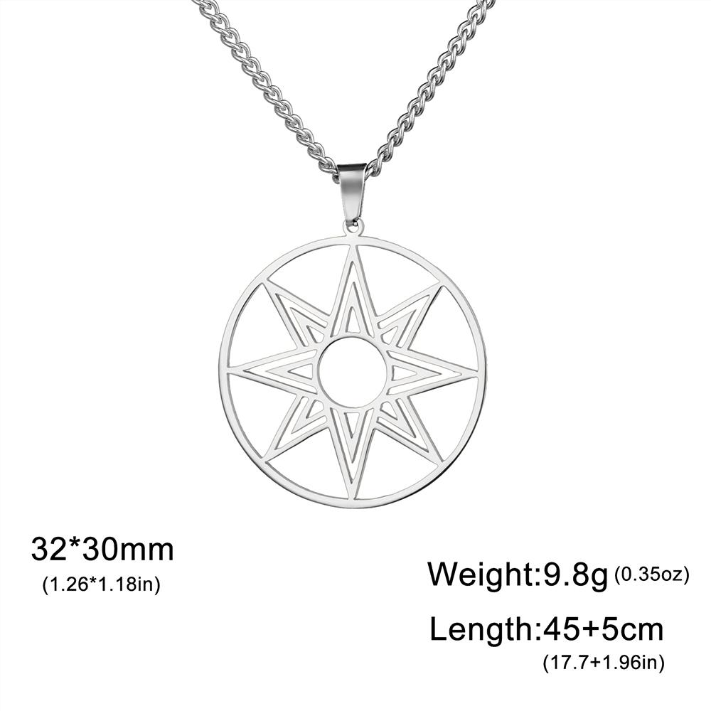 Dawapara Octagram Necklace Star of Ishtar Inanna Goddess Assyrian Star Pendant Stainless Steel Ancient Greek Mythology Jewelry