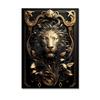 Metal Sculpture Gorilla King Canvas Painting Print Golden Lion Tiger Deer Bull Poster Art Animal Statue Picture Wall Decoration