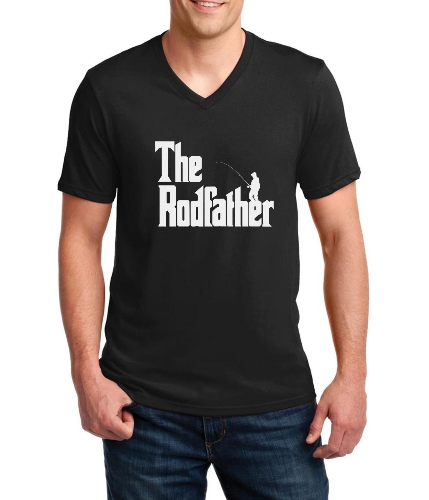 The Rodfather V Neck Fishing Shirt Gift From Daughter Best Dad Ever Daddy Tee XL