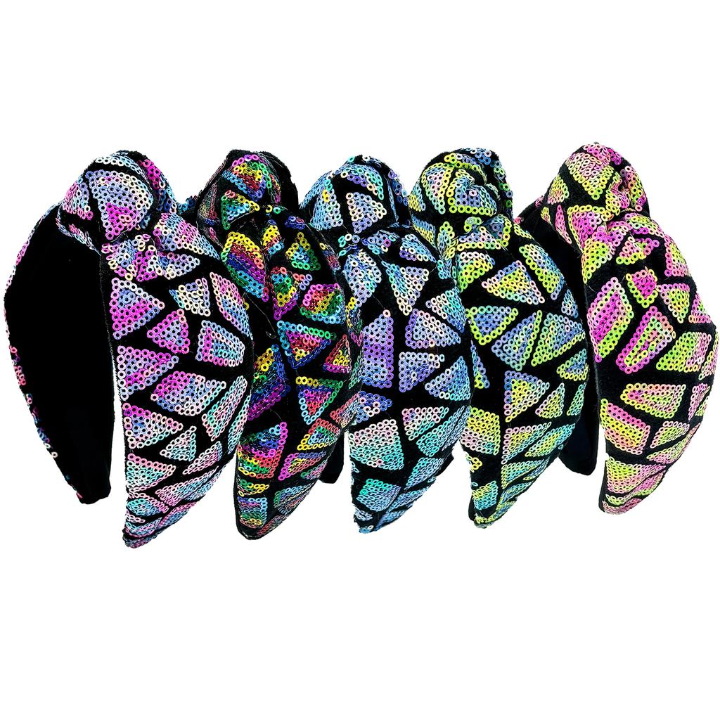 1PC Fashion Sequin Headbands for Women Large Bowknot Hairband Wide Headbands Hair Hoop Headwear Girls Women Hair Accessories