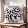 Feliz Dia MaMa Cushion Cover Natural Linen Organic Fabric DoubleSided Printing Couch Pillow Covers Home Decor