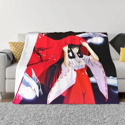 Kikyou Coral Fleece Plush Throw Blankets Japanese Anime Inuyasha Blankets for Bedding Office Super Warm Bedding Throws