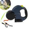 With Lights Dual Retractable Rotation Rope Reflective Dogs Auto Retractable Belt  Walking