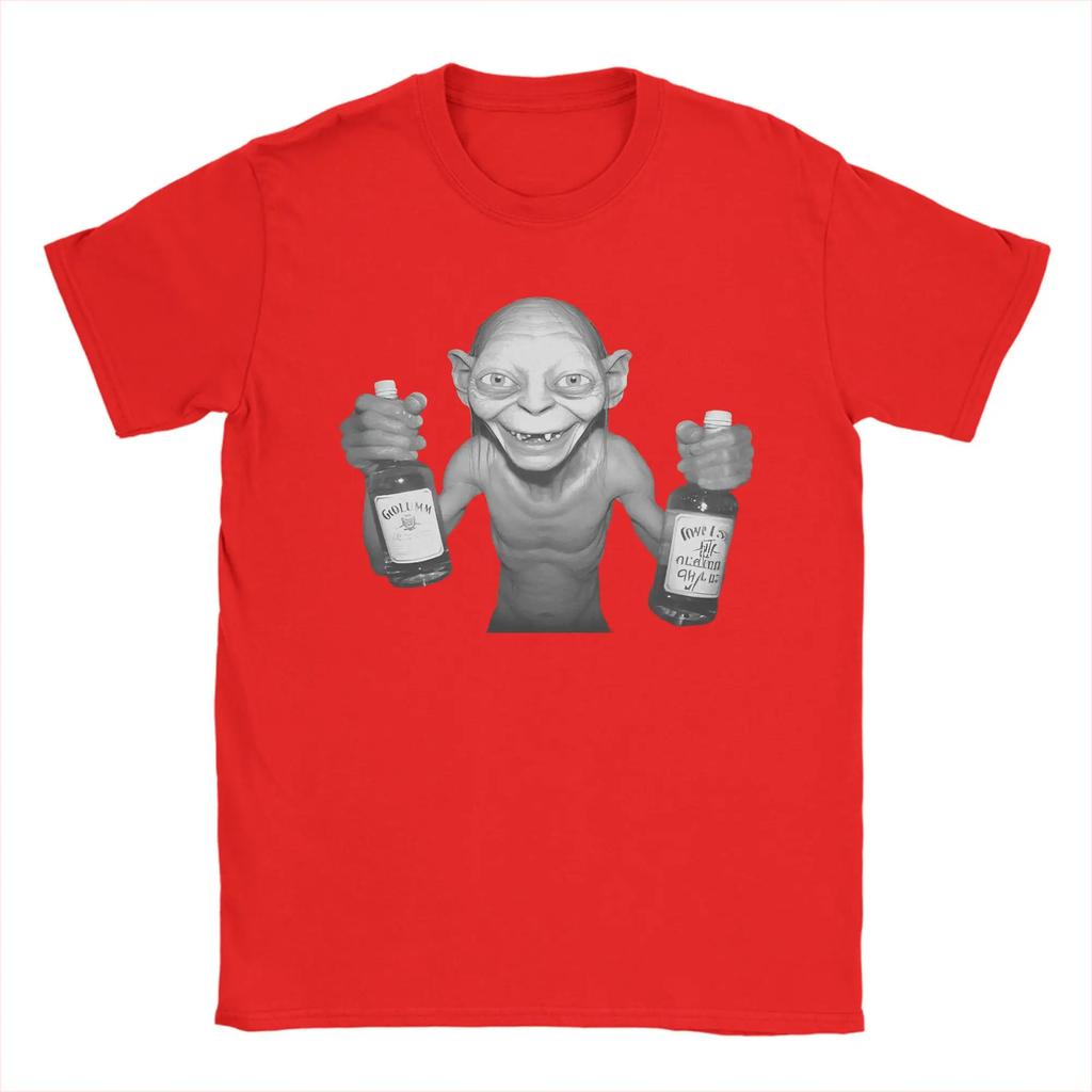 Fashion Gollum Drink Wine Funny T Shirt for Unisex The Rings Character Cotton T-shirts Short Sleeve Clothing