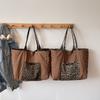 Autumn Winter Leopard Print Lazy Style Single Shoulder Bag for Women Korean Retro Commuter Handbag Lightweight Large Capacity To