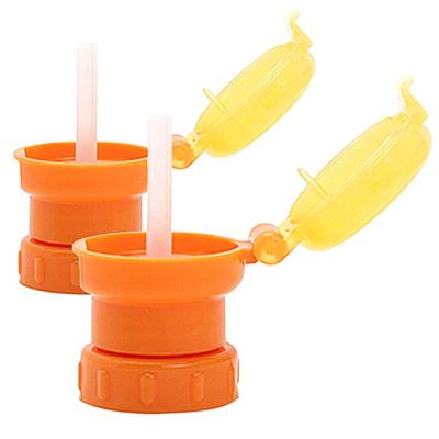 Beberac Water Bottle Straw Cap, Orange, 2 Pcs.