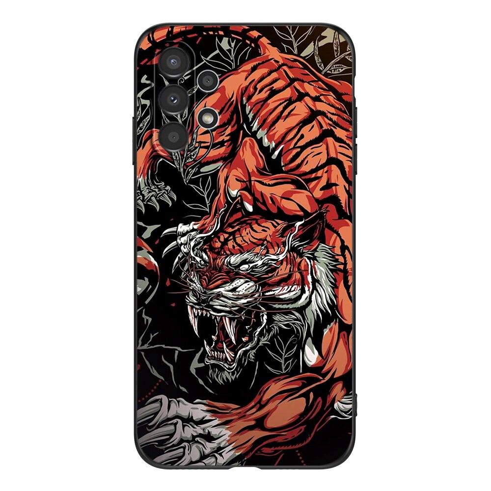 For Samsung A13 5G 4G Case Back Cover For Samsung Galaxy A13 5G 4G LTE Phone Soft Silicon Black Tpu Case Lion Wolf Tiger Dragon