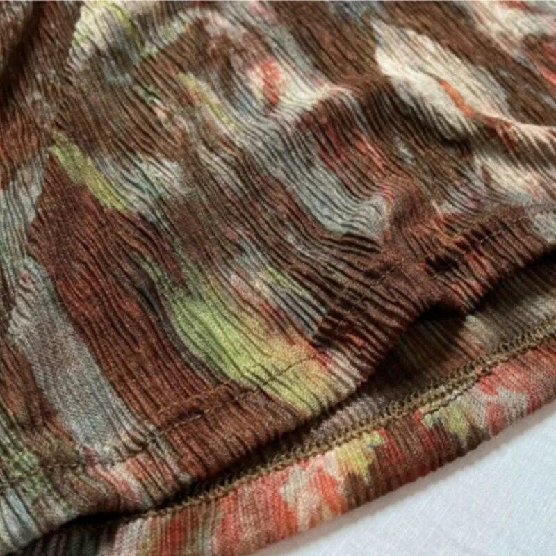 Johnature Femeie Primavara Casual Imprimeu Abstract Maneci Lungi Rochie Guler Patrat Rochie A-Line Stil Vintage