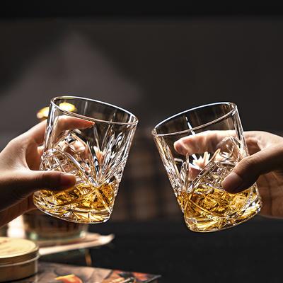 2er Set 11 oz 330 ml Geschnitztes Kristall Whiskey Brandy Gläser Saft Milch Tee Tassen Transparent Party Restaurant Hochzeit Trinkgeschirr