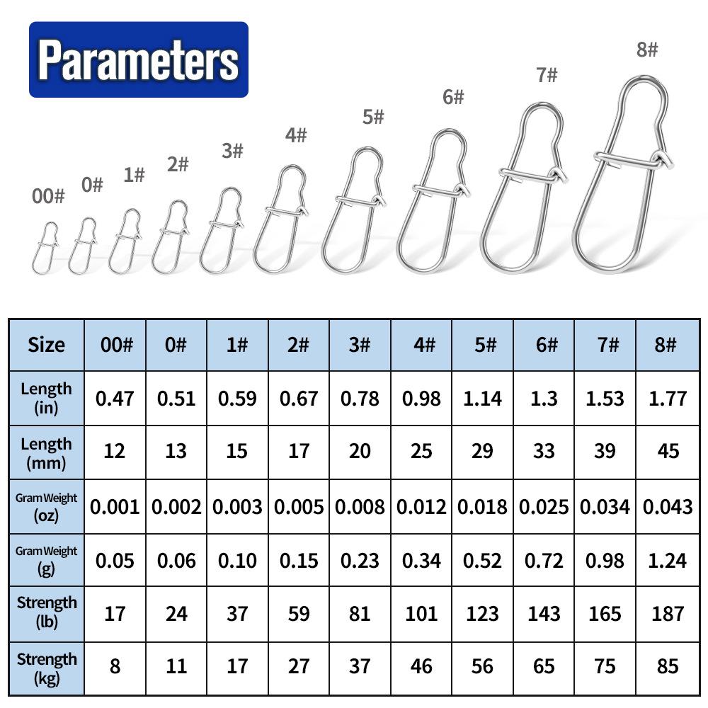 

Улучшенные безопасные булавки из нержавеющей стали: Прочные коннекторы для рыбной приманки, быстросъемные заводные кольца для крючков, рыболовные аксессуары. 00# bulk