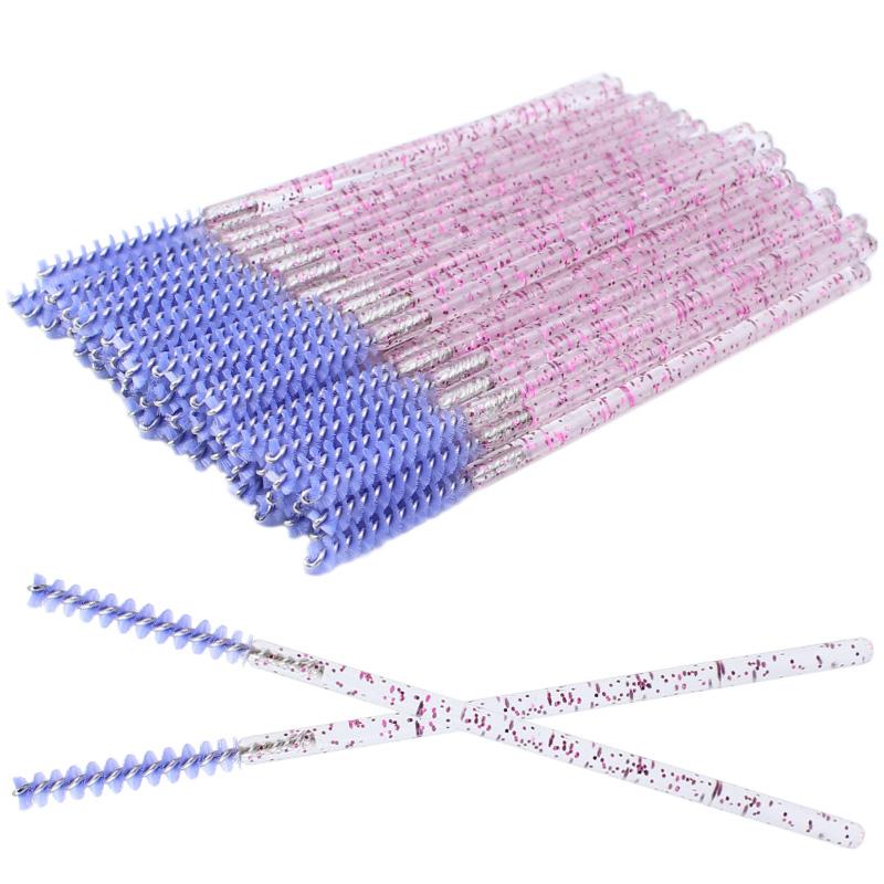 50pcs Disposable Skinny Mascara Wands Mini Crystal Eyelash Brushes Micro Brush Lash Extension Supplies Mini Lash Brush eyelashes
