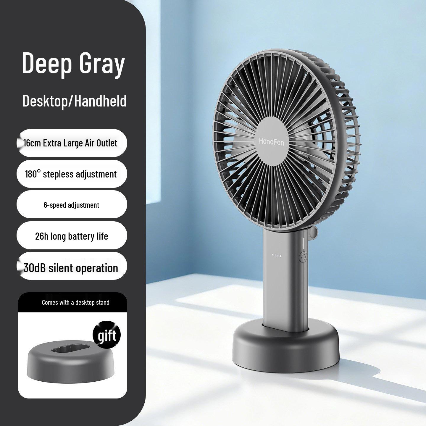 

Hand-Held Electric Mini Fan – Silent, Strong Wind, Portable, Ideal for Dorms & Students 4000mAh Battery