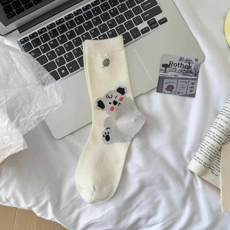 Ladies Spring and Summer Fashion All Kinds of Lovely Boneless Mesh Animal Cotton Tube Socks