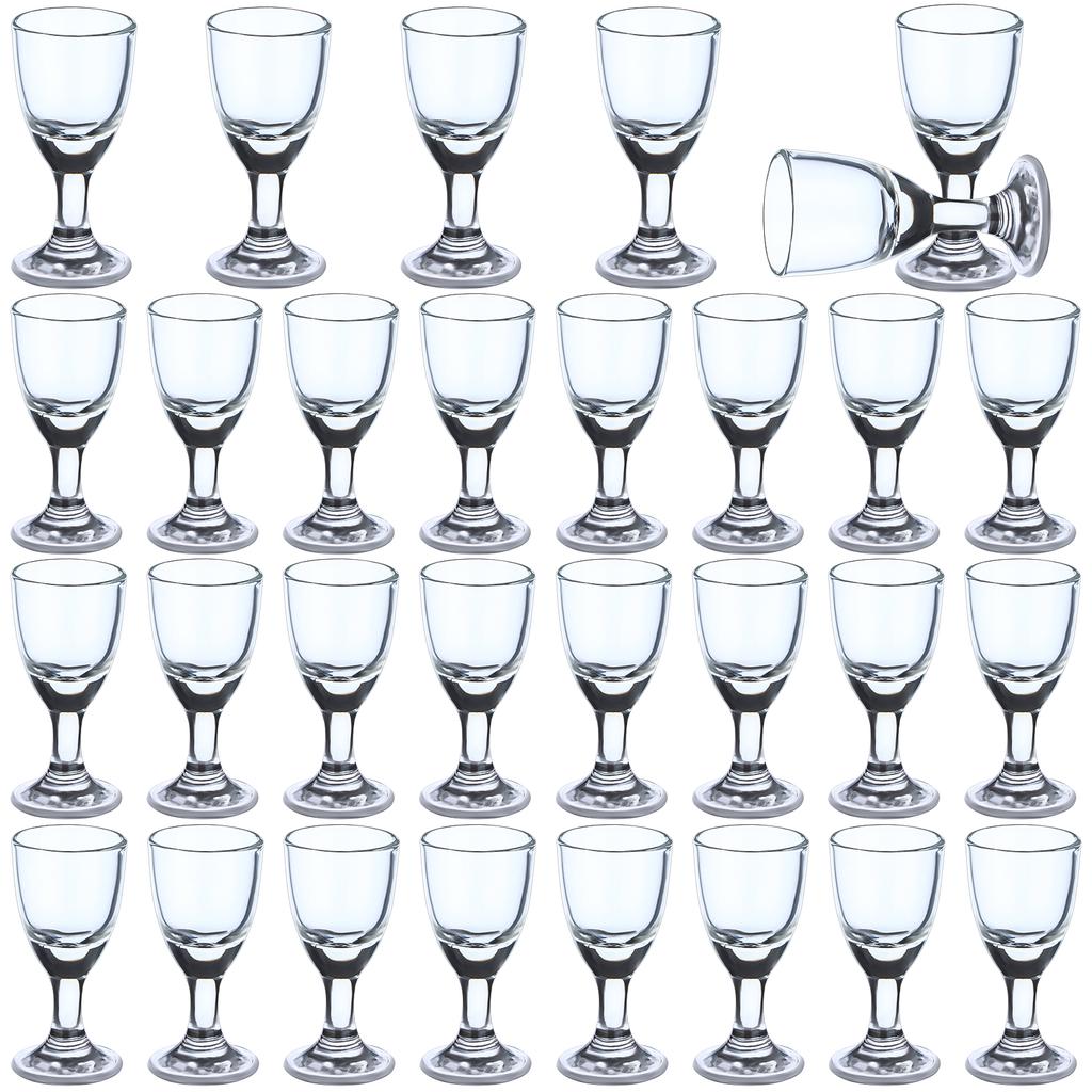 36-Pack Shot Glasses Set, 10Ml/0.338 Oz Mini Shot Glasses with Stem, Mini Wine Glasses for Whiskey Drinking Games, Thickness Glass