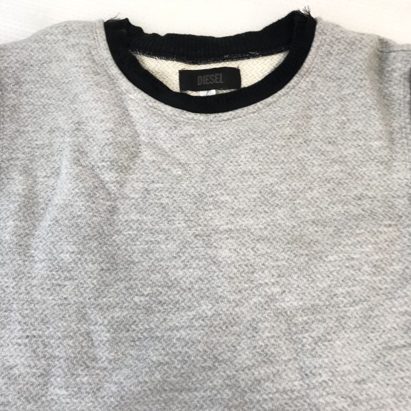 DIESEL Long Sleeve Pullover Sweatshirt Trainer Men's XXS Gray(USED)