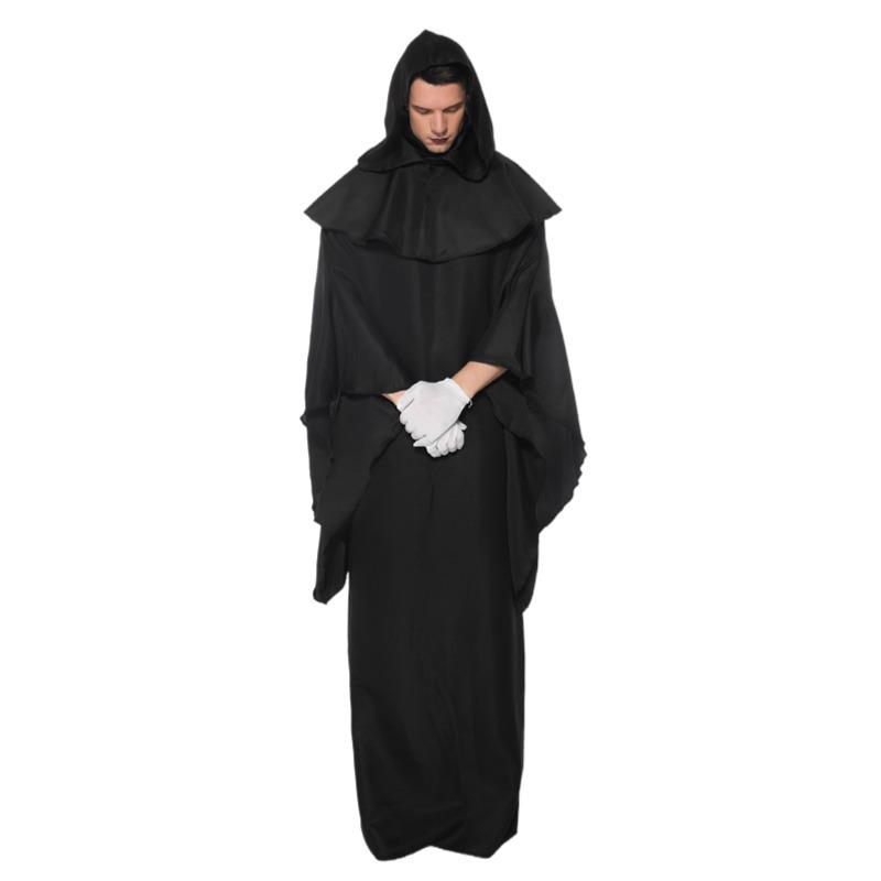 Halloween Dunkler Hexenmeister Robe: Magier- und Vampirkostüm für Bühnenauftritte
