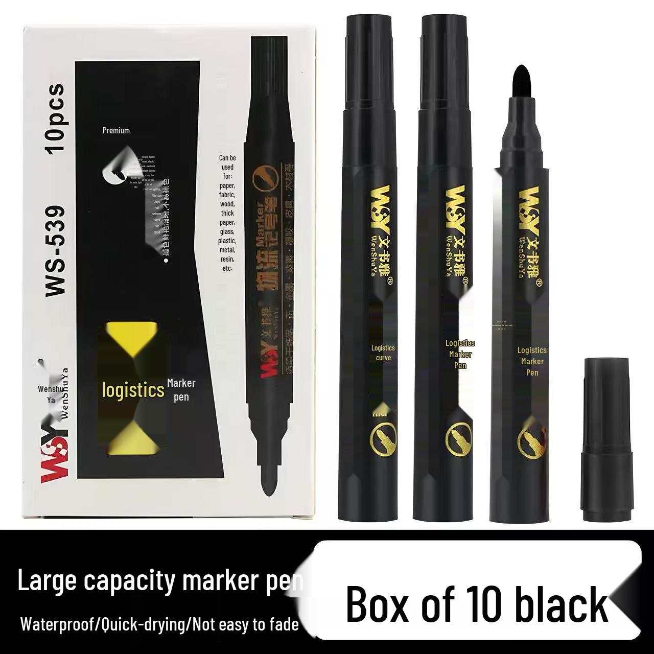 Black Industrial Oil-Based Marker, Waterproof & Non-Fading, Quick-Dry, Thick Tip, Ideal for Tiles