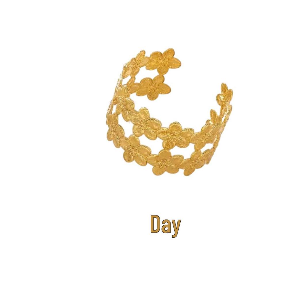 Double-Layer Flower Bracelet & Ring Set for Women - Trendy European & American Style