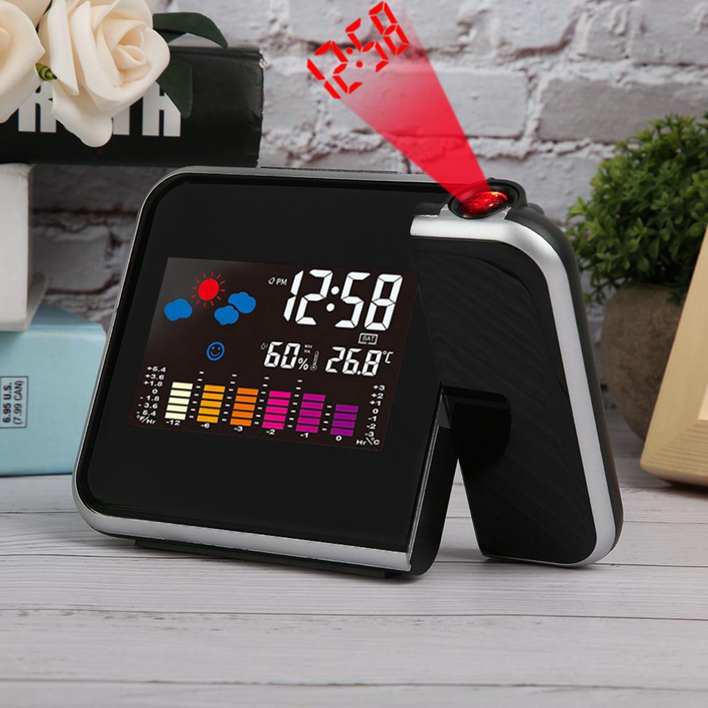 Multifunctional LCD Projection Electronic Clock , Alarm Clock Alarm Clock Color Screen Electronic Alarm Clock Projection Wther Clock