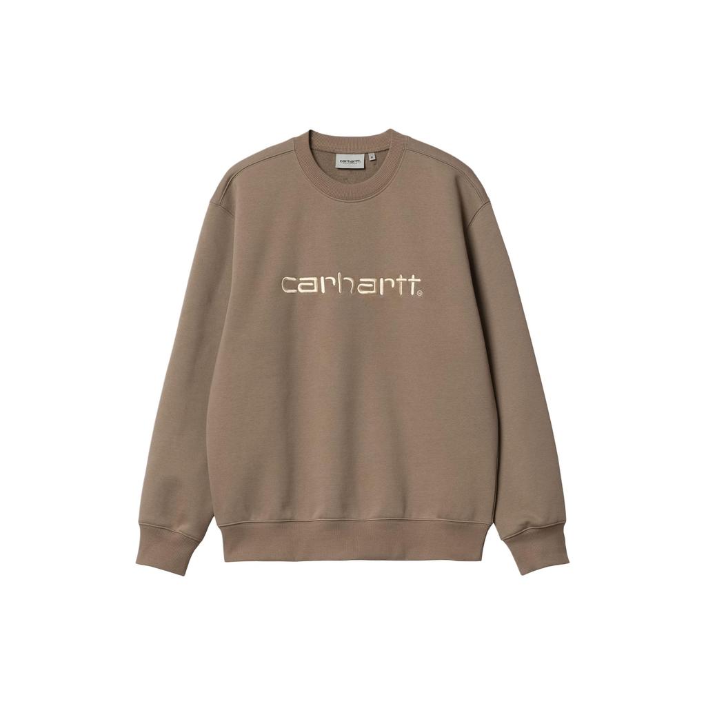 Carhartt WIP Carhartt Logo Letter Pattern Crew Neck Long Sleeve Sweatshirt Men Sweatshirt Khaki I030546-24E-XX