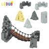 MOC Blocuri de Construcție Pod Basculant de Construcție Panou de Piatră de Munte Stâncărie Deal Pod Cărămizi DIY Accesorii Jucării Creative Leduo