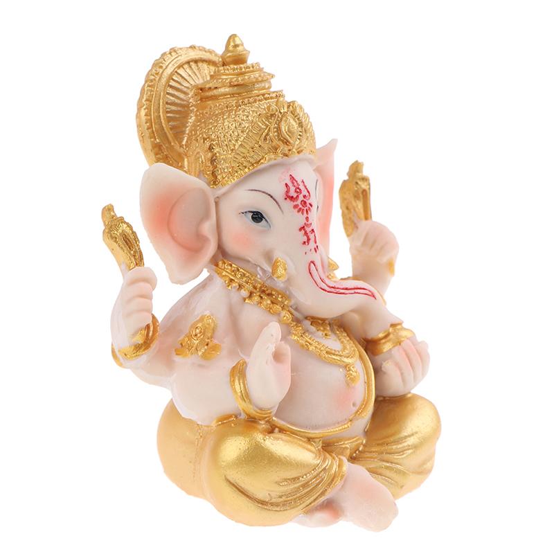 Elephant God Figurine Desktop Hindu Resin Luck And Wealth Art Statue Ornament