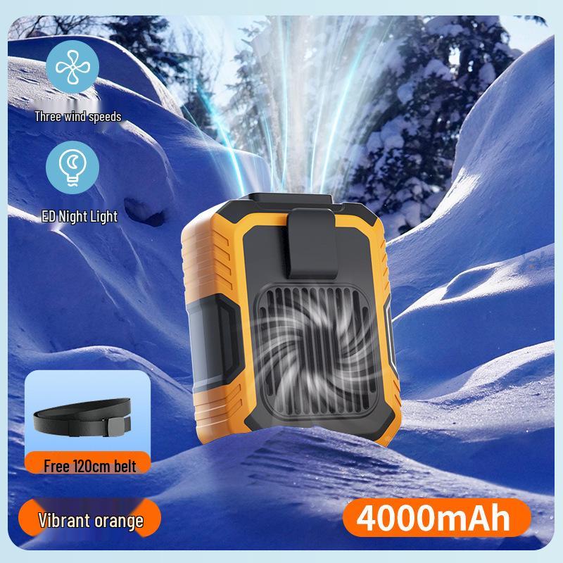 Portable Waist/Neck/Handheld Fan - USB Rechargeable, Clip-On, Ideal for Outdoor and Construction Site Use