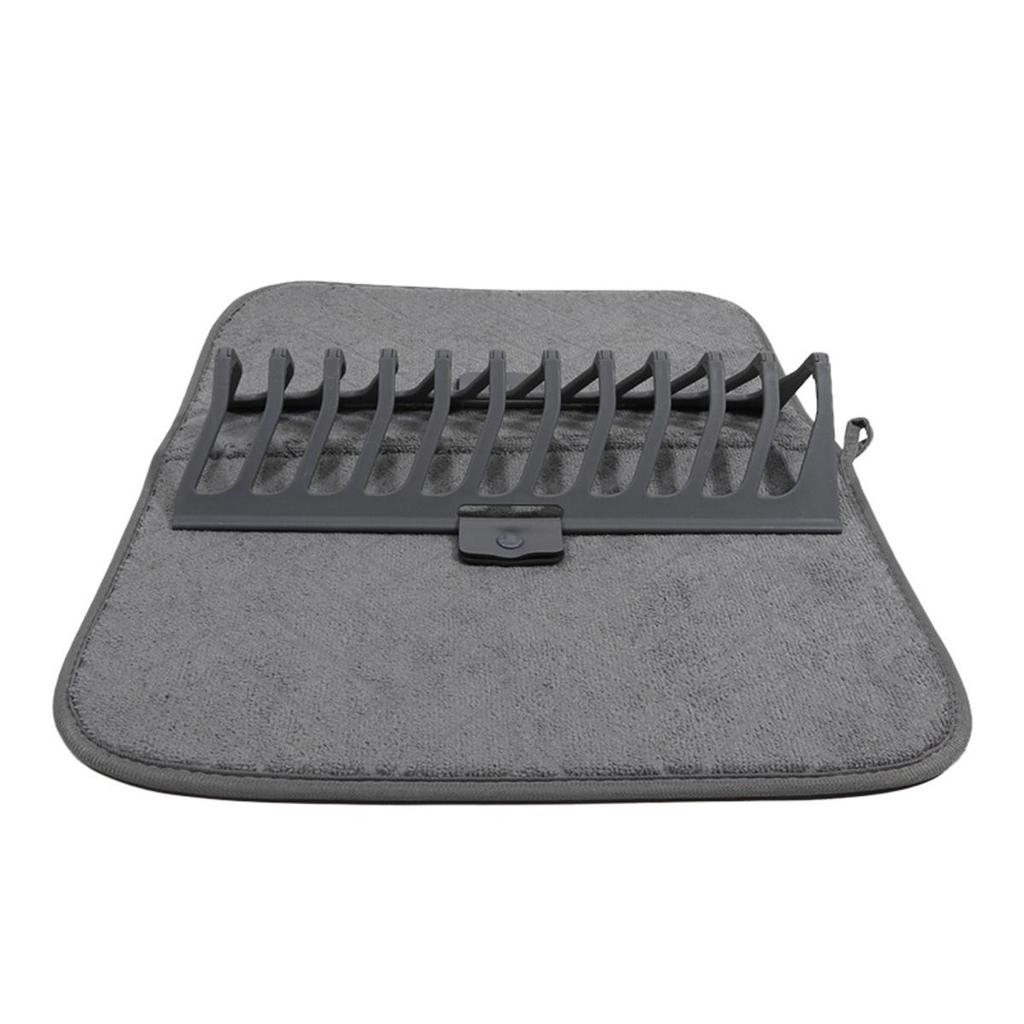 Dish Drying Mat and Rack Super Absorbent Kitchen Draining Pad for Pot Plate Pan Bowl Utensils Cookware Vegetable