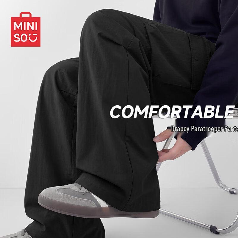 MINISO Men s Retro Big Pocket Cargo Parachute Pants 3XL