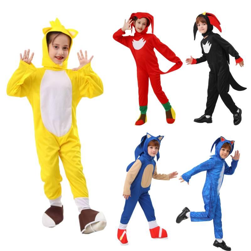 Blue Sonic Hedgehog Costume For Carnival Party Super Speed Kid's Cosplay Outfit