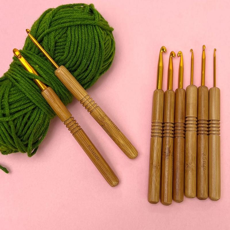 9Pcs Crochet Hook Set Knitting Needle Crochet Craft Yarns Weaving Crochet Needle with Ergonomic Handle & Aluminum Tip
