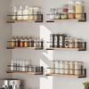 Spice Rack Wall Mounted, Rustic Wood Hanging Rack for Over the Stove, Kitchen Wall, 2 Pack