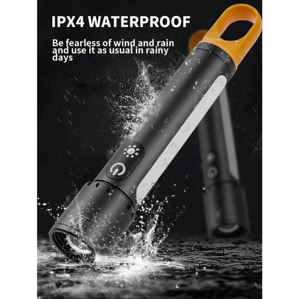 9 Modes LED Flashlight Powerful Zoom Camping Lantren Aluminum Alloy Torch Outdoor Light with Hooks USB Rechargeable