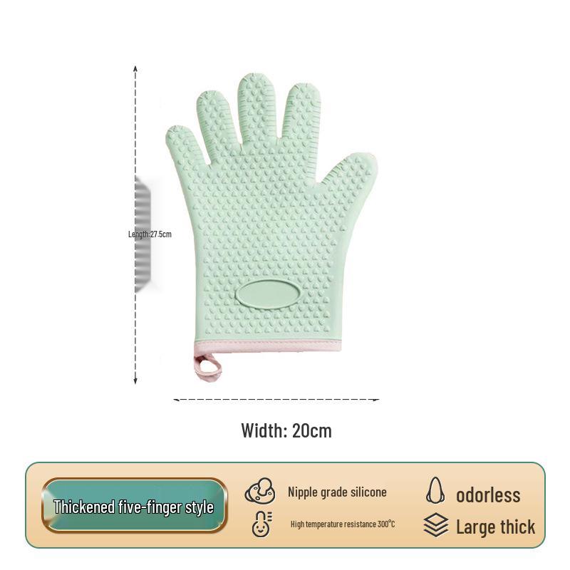 Thickened Silicone Non-Slip Oven Gloves: Heat Resistant, Anti-Scald Kitchen & Microwave Hand Clips