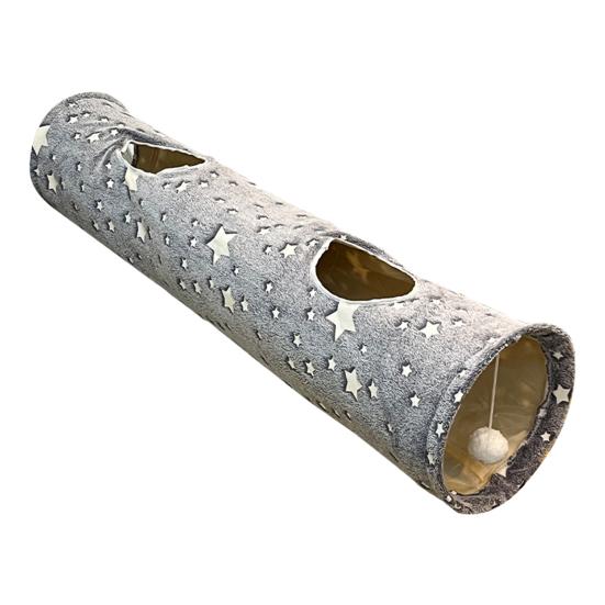 Tunel pliabil pentru animale de companie, rafinat, excelent, imprimat cu lună luminoasă, tunel pentru animale de companie, jucărie, tub canal pentru animale mici, canal pentru pisici