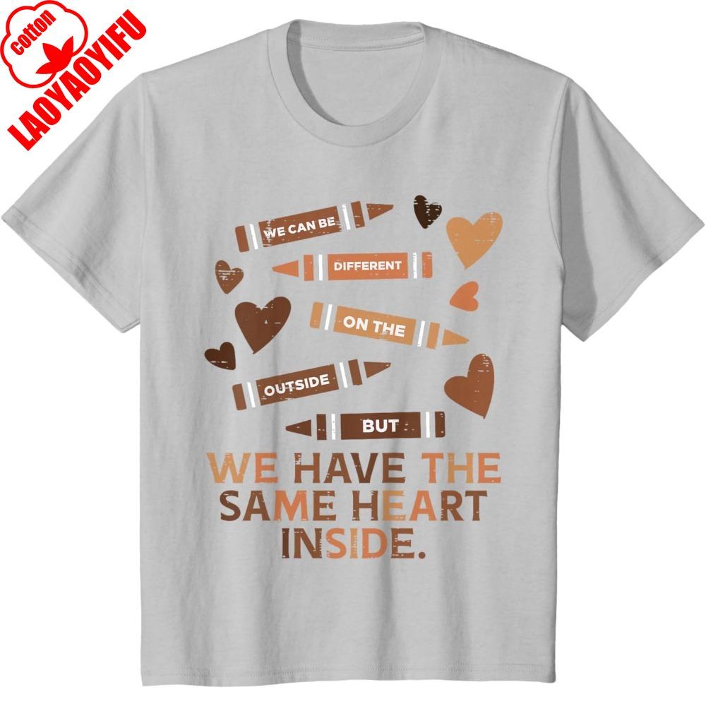 Same Heart Black History Month African American Men TShirt Shortsleeve Tops Creative Tees Oversized Clothes Harajuku Tops