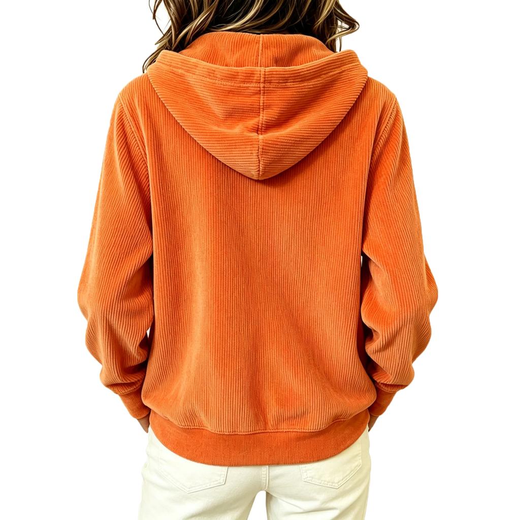 Women's Fashion Color Button Down Hooded Casual Top