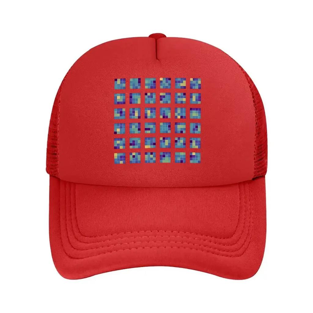 Color Grid Abstract Art Design Mesh Baseball Cap