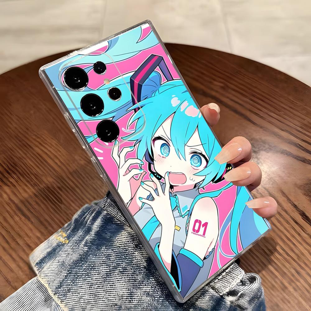 Cute Anime Girl Phone Case For Samsung S26 S25 S24 Ultra S23 Fe S22 S20 S21 Plus Plus 5G Fe Transparent Cover