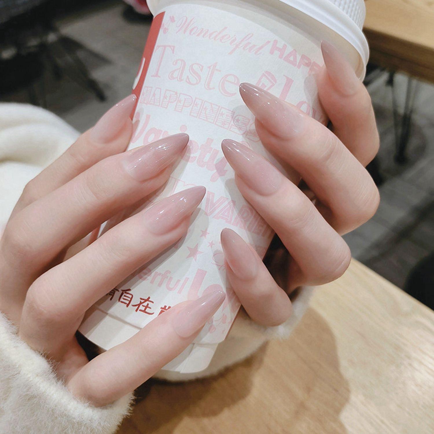 

24 шт./кор. Женский модный маникюрный инструмент с полным покрытием, накладные ногти, носимые накладные ногти-стилеты 01