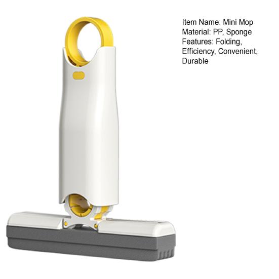 Mini Mop Efficient Easy-to-Use Portable Foldable Hand Squeeze Cleaning Mop for Home Bathroom Kitchen