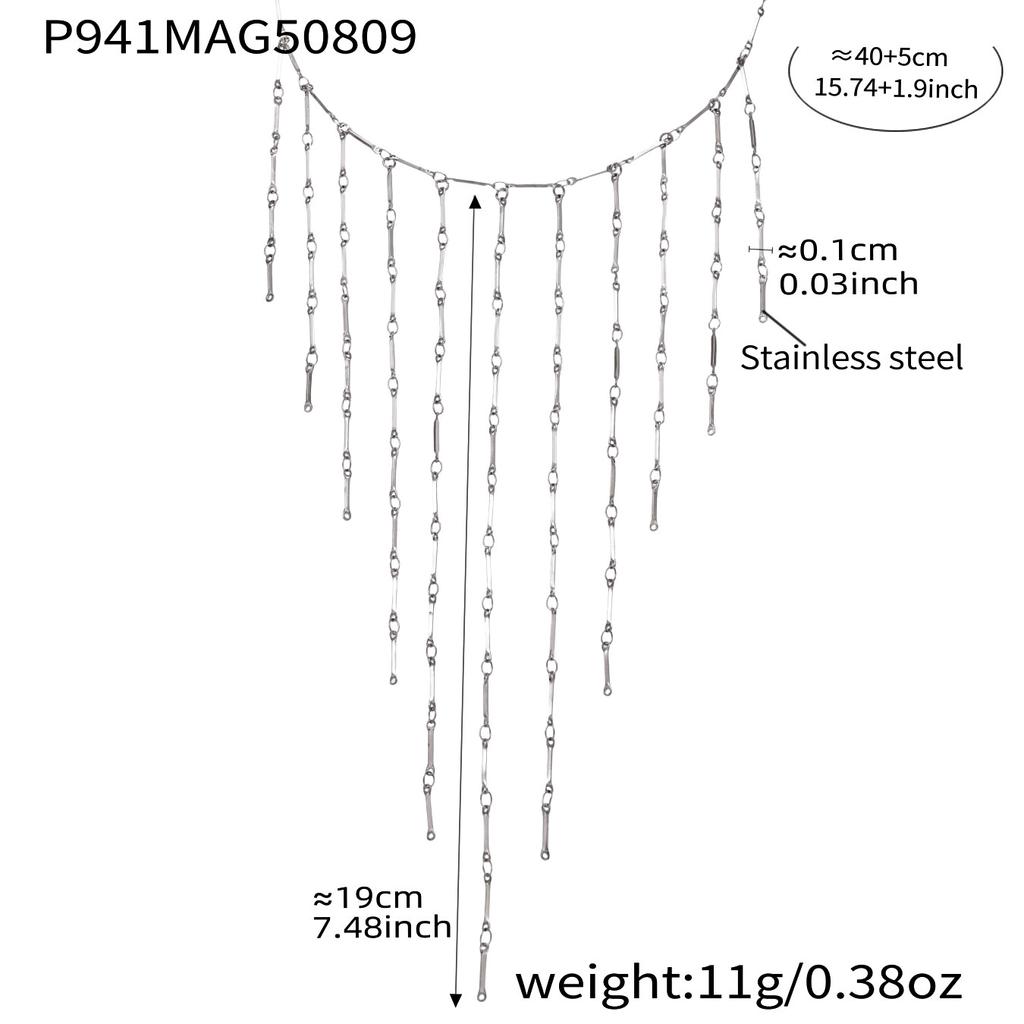 Sweet Fringe Necklace In Stainless Steel 18k Gold Plated Waterproof Non Tarnish Collar Cascade Long Tassels Necklace For Women