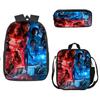 Stranger Things Schoolbag, Pencil Bag, Meal Bag To Map Z Three-Piece Large-Capacity Backpack Colorful