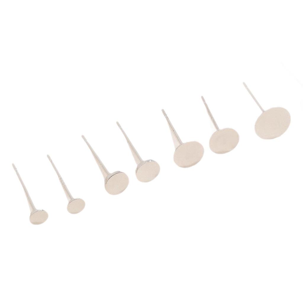 S925 Sterling Silver Flat Head Stud Earrings Pearl DIY Jewelry Accessories
