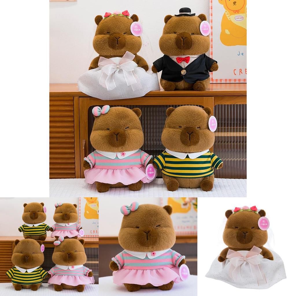 Wedding Themed Capybara Plush Toy With Detachable Clothes For Couples Gift
