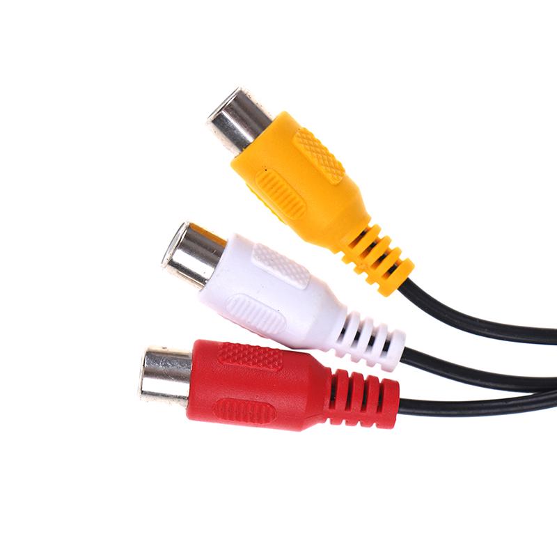 28Cm 3.5Mm Jack Av Male To 3Rca Female Audio Video Cable Cord Stereo Adapter
