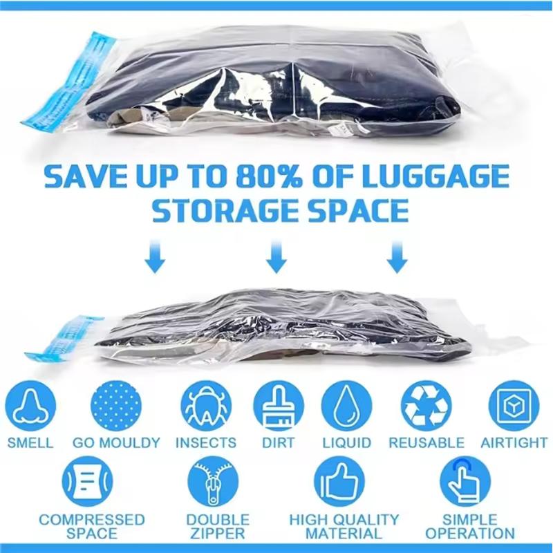 Travel Compression Bags, Roll Up Travel Space Saver Bags for Luggage, Cruise Ship Essentials Cothes, Folding Compressed Bag