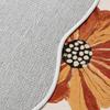 Soft Fluffy Runner Mat Polyester Floral Mat with Red & White Flowers, Beige Bedside Hallway Mat for Bedroom Living Room Home Decor