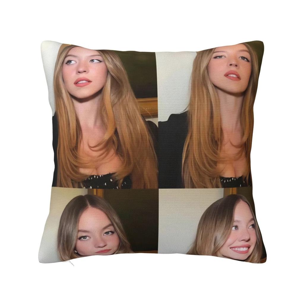 Sydney Sweeney American Actress Photo Pillow Cover Cushion Cover Square Pillow Case Pillowcases For Sofa Bedroom Home Decor
