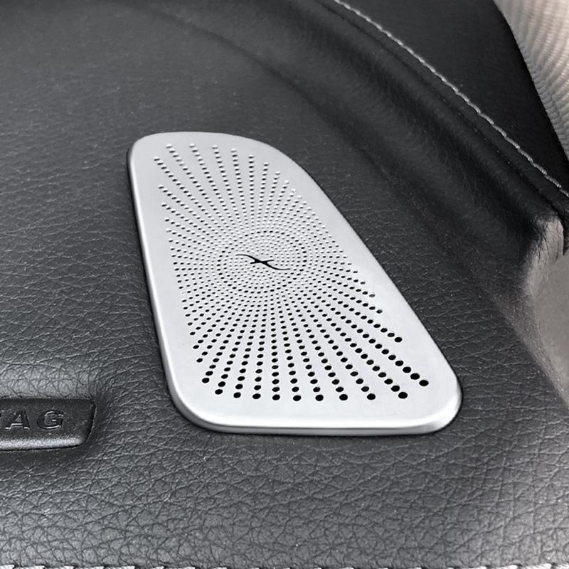 

Car Dashboard Horn Cover Air Outlet Trim For Mercedes Benz GLC C-Class W205 C260 C200 X253 2015- Speaker Cover срібний